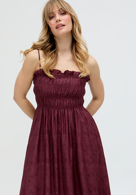 Red Jacquard Mini Dress