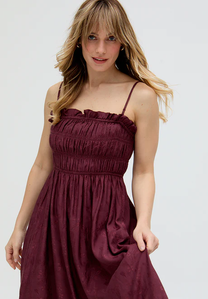 Red Jacquard Mini Dress