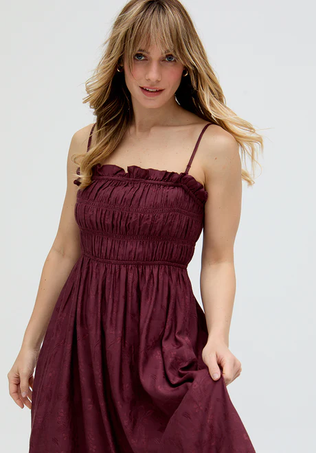 Red Jacquard Mini Dress
