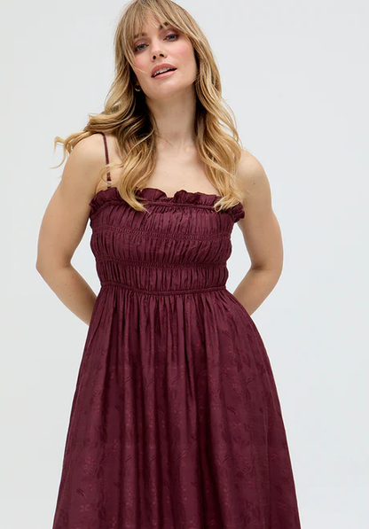 Red Jacquard Mini Dress